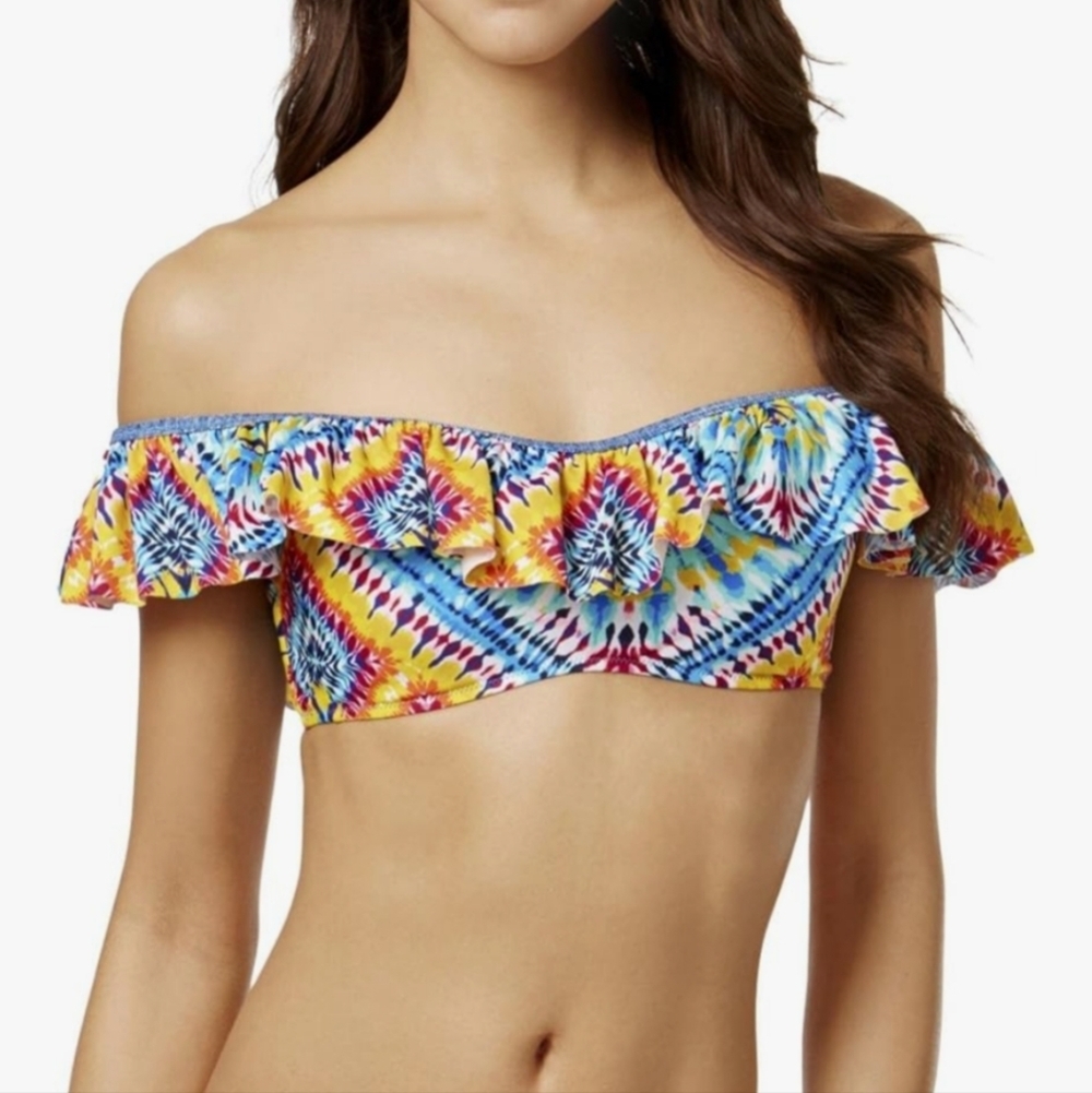 Jessica Simpson Colorful Tie-Dye Women's Bikini Top XL